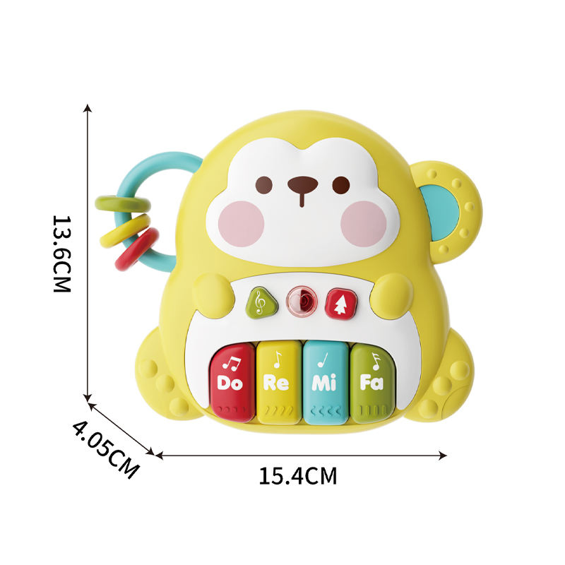 Brinquedo Atacado Bebê Cartoon Piano Musical Operado por Bateria Macaco Koala Hipopótamo Teclado Brinquedo para Bebê Brinquedo Musical para Bebê