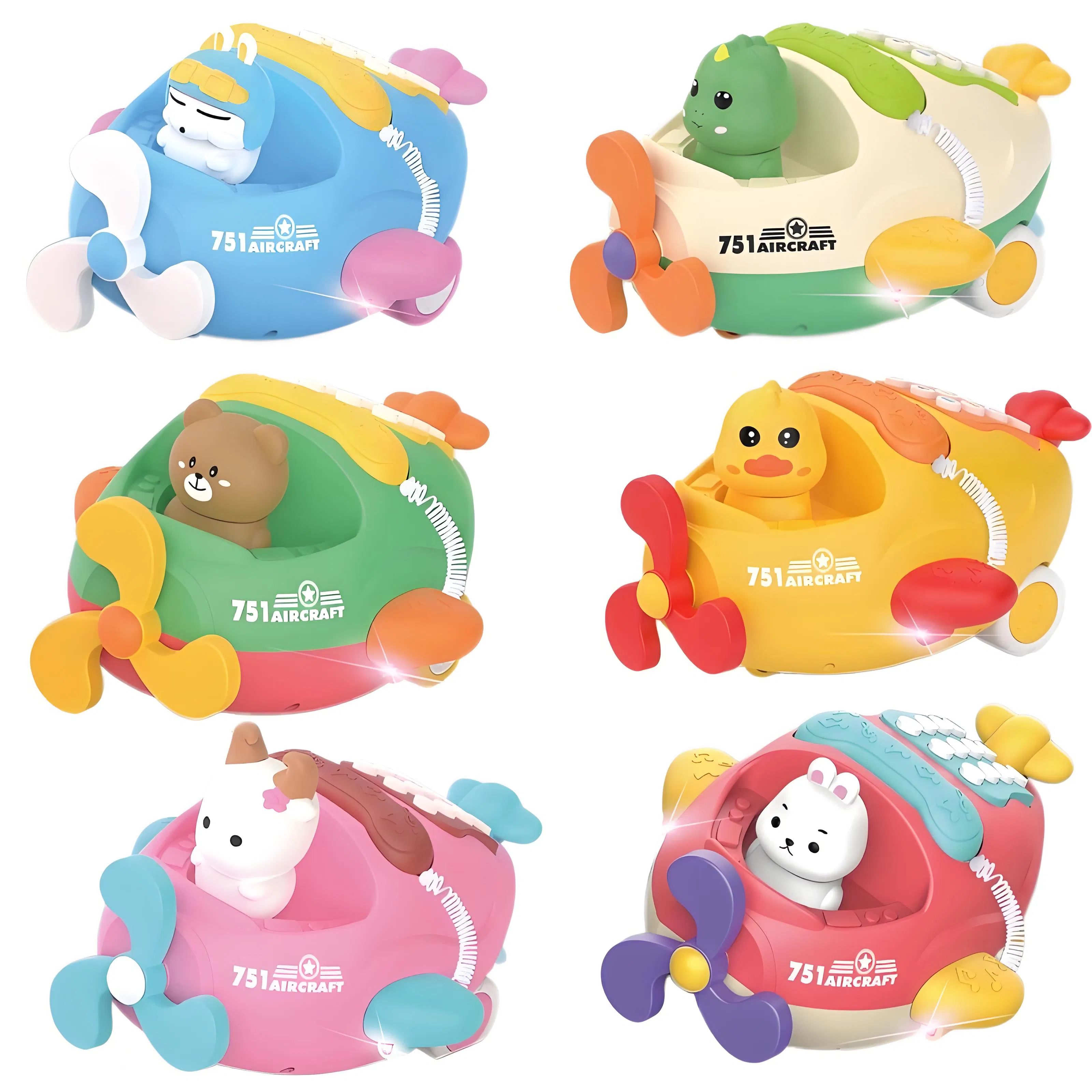 Brinquedo Educativo de Música Xinbo, Animais de Desenho Animado Coloridos, Avião de Plástico para Crianças, Jogo de Desenvolvimento, Telefone com Luz e Som para Bebês