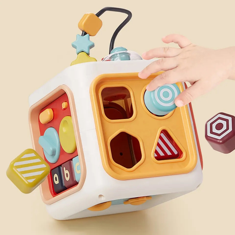 Brinquedo de Bebê por Atacado Educacional Infantil Hexaedro Atividade Musical Fofo Forma Som Brinquedos para Crianças Kids Tambor de Seis Lados para Crianças