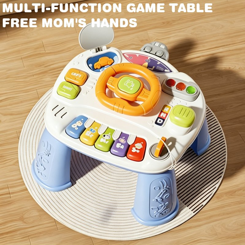 Mesa de Atividades Musical Educacional para Bebês Atacado, Brinquedo Multifuncional de Volante, Centro de Aprendizagem, Preço de Fábrica