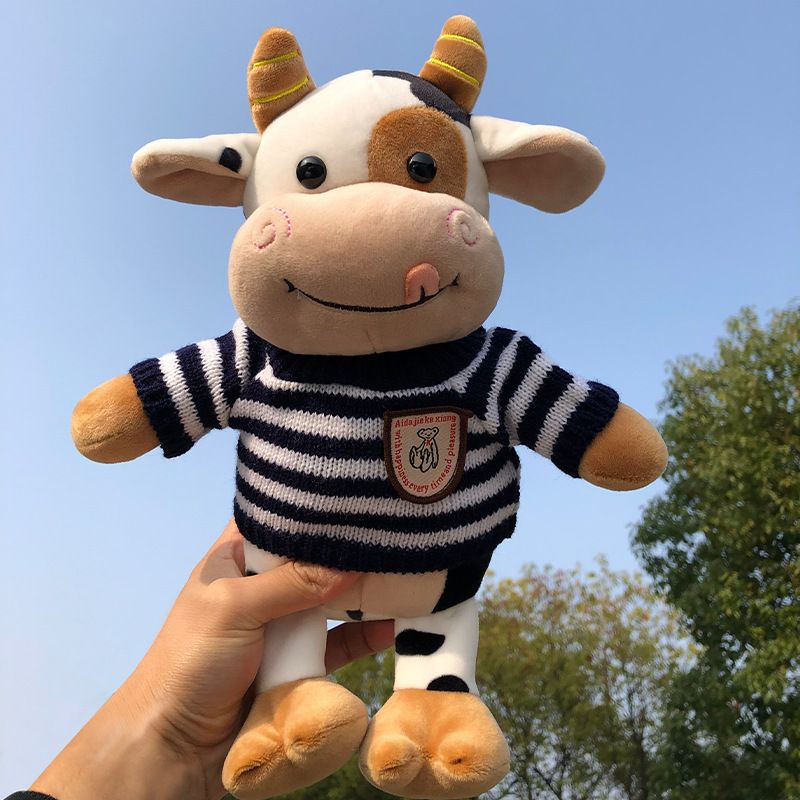 Preço de Atacado Personalizado para Crianças Bebês Infantes Pelúcia Design Personalizado Super Macio Animais Brinquedos Bonitos Adoráveis Desenhos Animados Bonecos de Pelúcia de Vaca Fornecedor