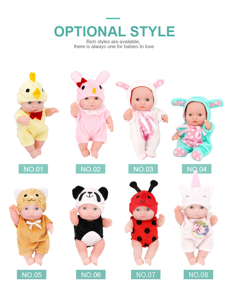 Bonecas de Bebê Reborn para Crianças, Silicone, Bonecas Macias e Fofas, Bonecas Reborn Fashion 25cm Brinquedos para Bebê