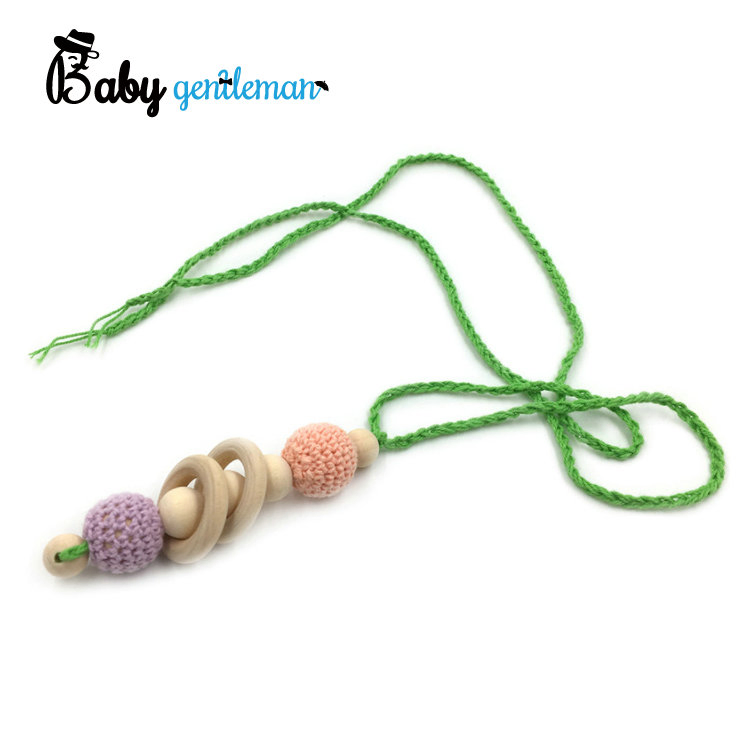 Melhor Vendedor Cadeia de Chupeta de Silicone de Madeira Personalizada Feita à Mão Brinquedo de Mordedor para Bebês Z08267K