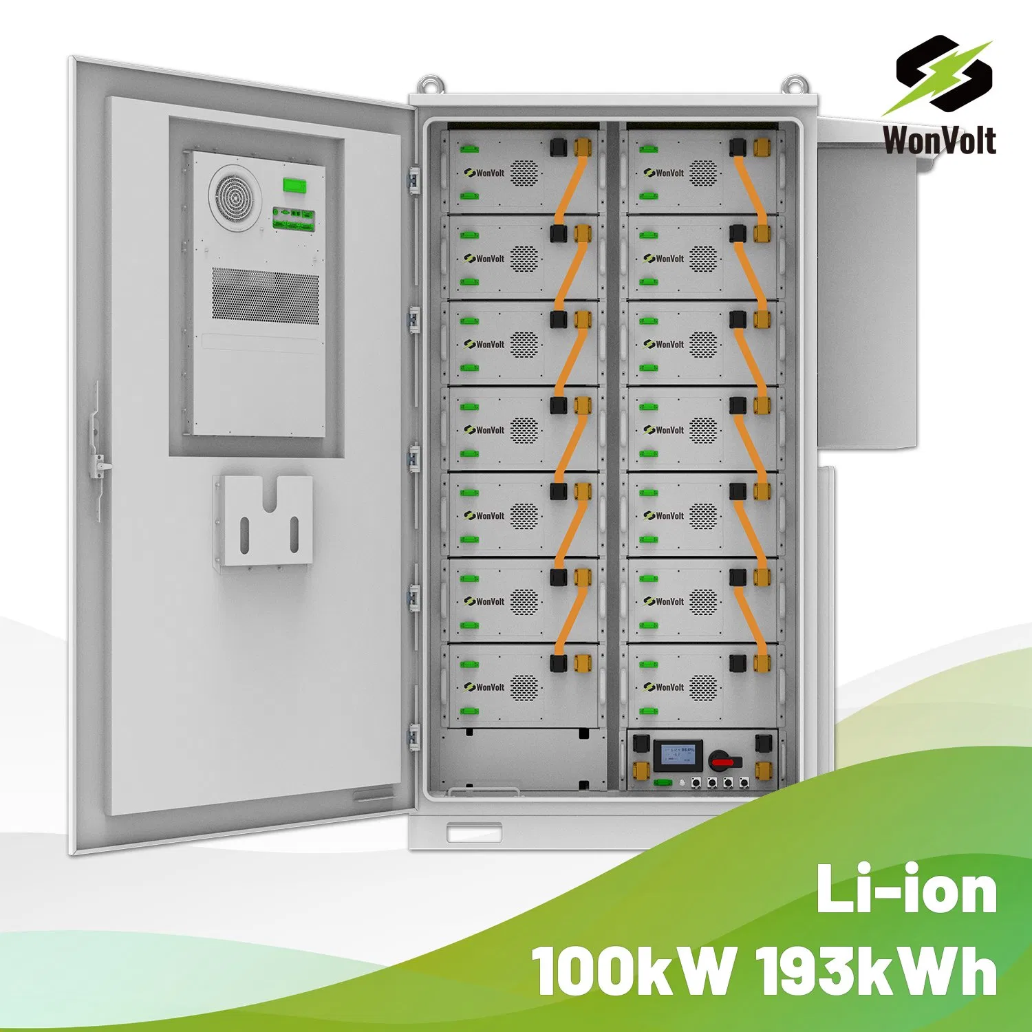 Wonvolt 100kw AC DC 215kwh 230kwh Battery Storage System 280ah Liquid Cooling Battery Energy Storage
