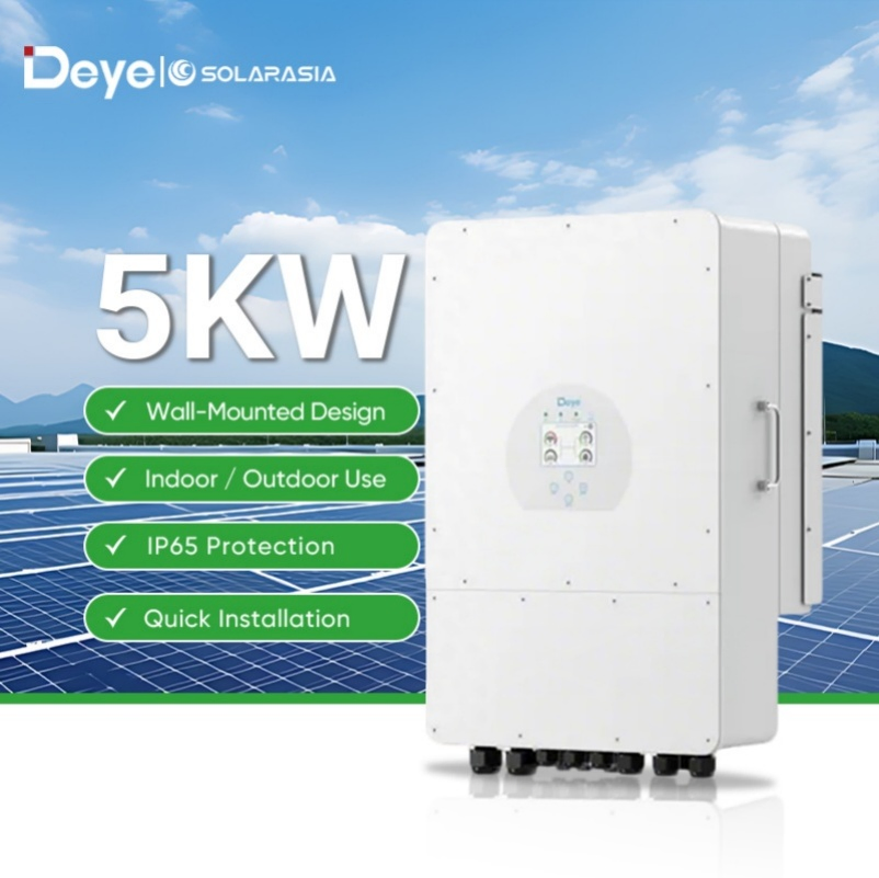 Deye Sun-5/6/8/10/12K Hybrid Solar Inverter 5-12kw Single Phase Three Phase Low Voltage 48V IP65 Waterproof High Power Smart Cooling for Residential PV
