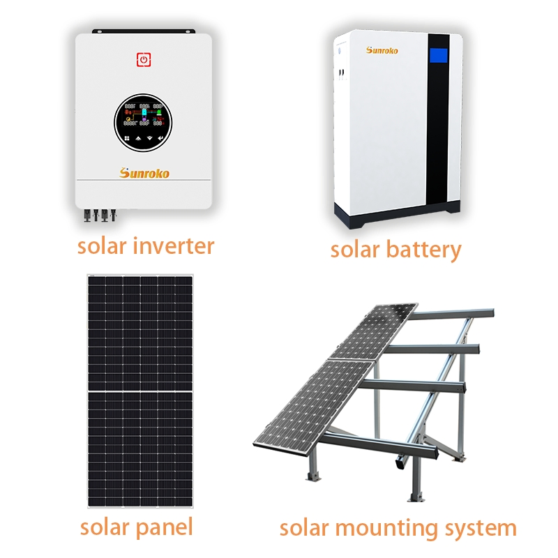 Residential Solar System 5kw 6kw 3.6kw Hybrid System Solar Energy Storage Kit