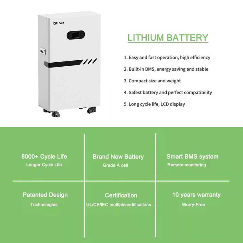 Low-Voltage Removable Solar Power Storage Battery 10kwh 15kwh 5kwh LiFePO4 Battery Hybrid off-Grid Solar Energy System