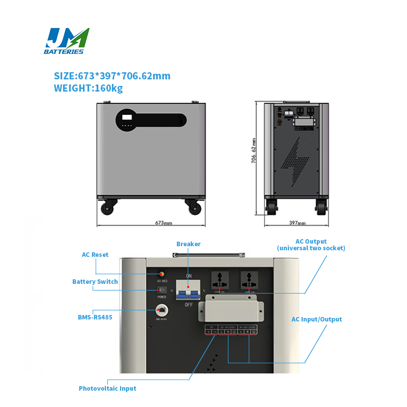 5kw to 15kw 48V All-in-One Lithium Iron LiFePO4 Solar Battery with Inverter Home Energy Storage System Rechargeable Low Voltage Battery Power Supply BMS