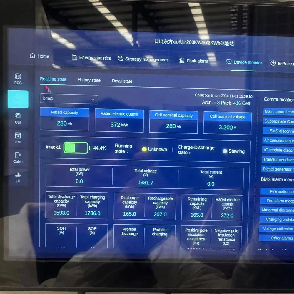 0.5MW 1.075mwhbess Battery Energy Storage Cabinet off Grid/Grid Connected Lithium Battery Energy Storage Equipment