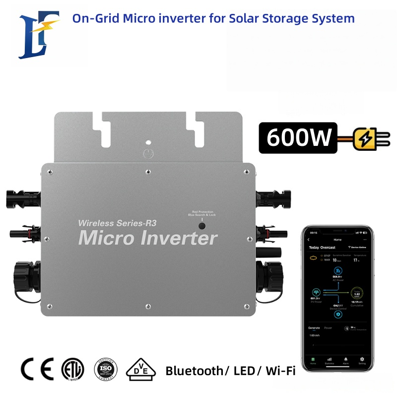 High-Efficiency 600W 700W 800W Micro Inverter Grid Tie with WiFi Control for Household Solar Storage System