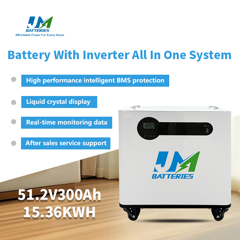 5kw to 15kw 48V All-in-One Lithium Iron LiFePO4 Solar Battery with Inverter Home Energy Storage System Rechargeable Low Voltage Battery Power Supply BMS