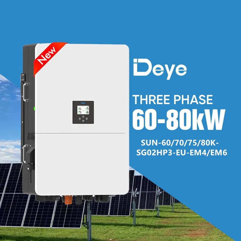 Deye in Stock IP65 60kw 70kw 75kw 80kw High Voltage Deye Hybrid Solar Inverters 3 Phase Storage Inverter