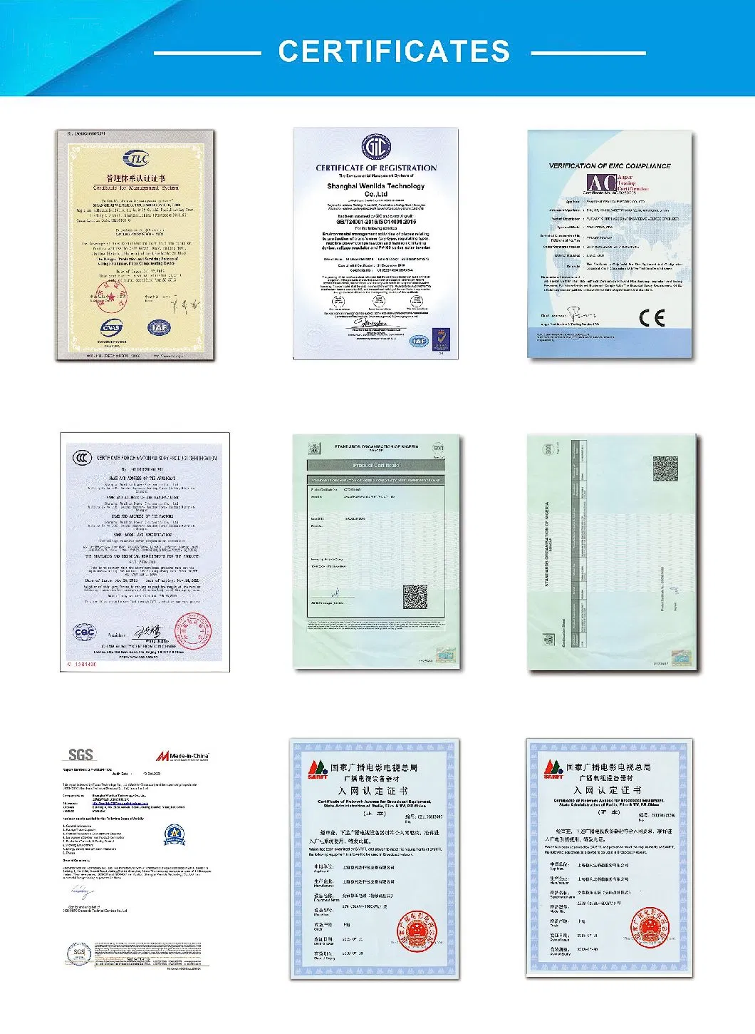 Certificates