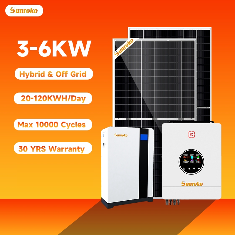 Residential Solar System 5kw 6kw 3.6kw Hybrid System Solar Energy Storage Kit