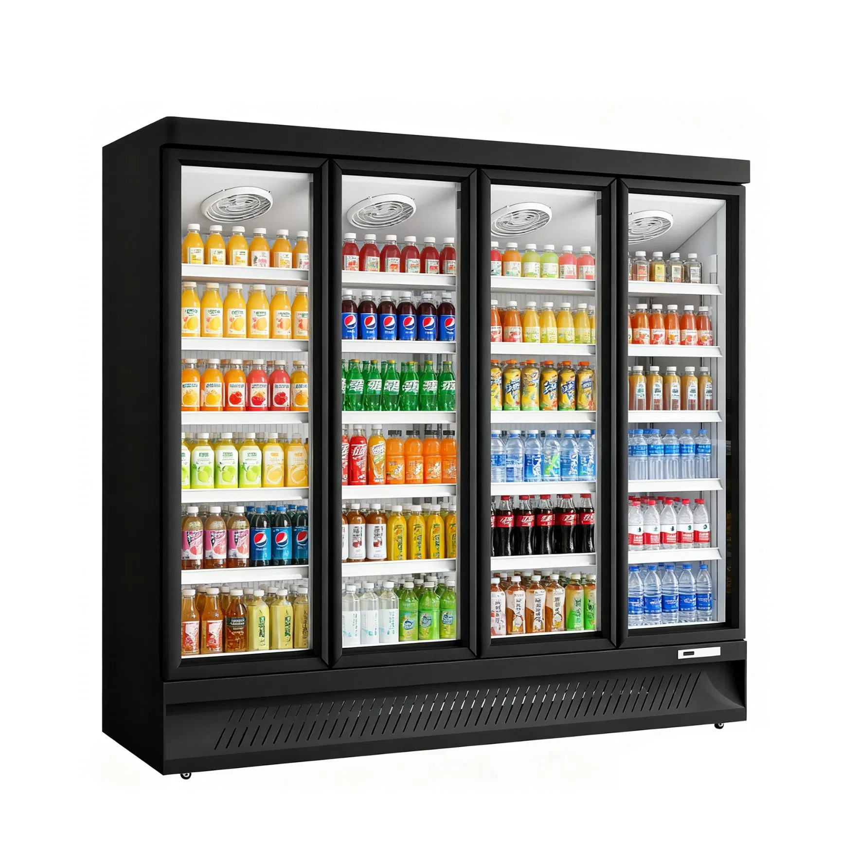 Commercial Supermarket Vertical Classic Double Glass Door Coke Cooling Drink Display Refrigerator Freezer
