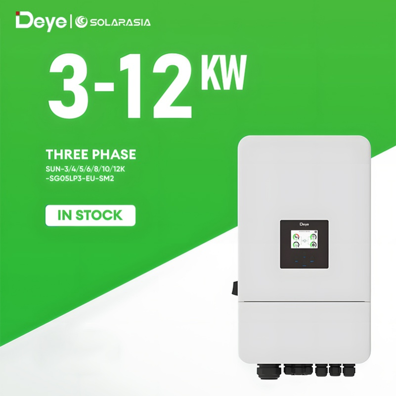 Deye Solar Inverter 3kw 5kw 6kw 8kw 10kw 12kw 15kw Sg05lp3-EU-Sm2 Hybrid Solar Inverter 3 Phase with Low Voltage LiFePO4 Battery for Home Energy Storage Systems