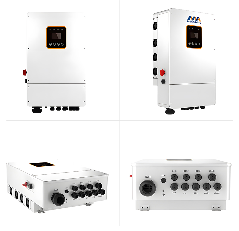 American Version Megarevo Inverter 5kw 8kw Solar Power Inverter Home Use 48V Split Phase Hybrid Inverter Battery Low Voltage 120V to 240V Hybrid Solar Inverter