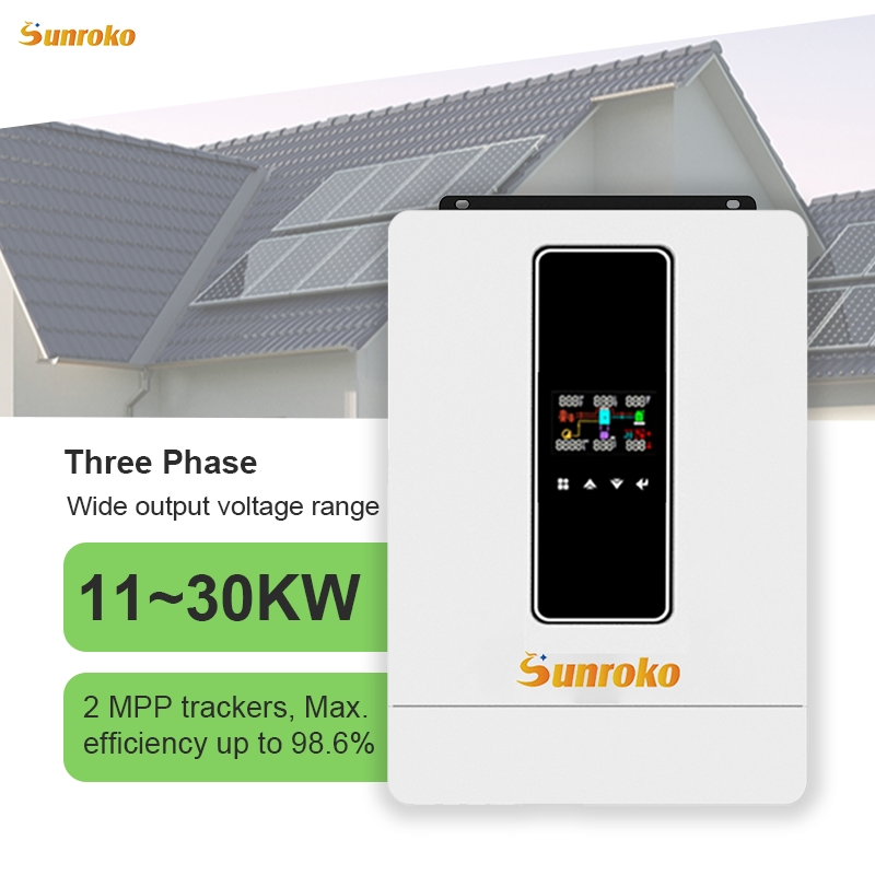 Sunroko Three Phase on Grid Solar Inverter 18kw 20kw 25kw MPPT Charge Grid Tie DC to AC Inverter