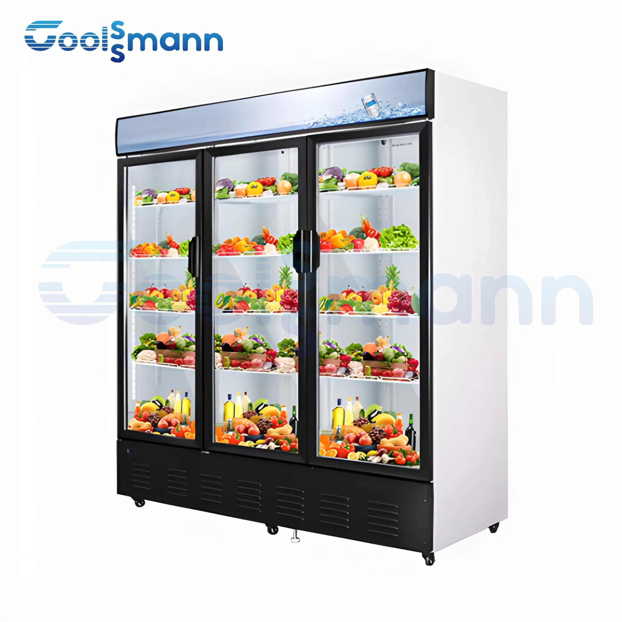 Commercial Supermarket Equipment Single Double Glass Door Vertical Upright Coke Drink Beverage Bottle Cooler Open Display Fridge Showcase Refrigerator for Pepsi