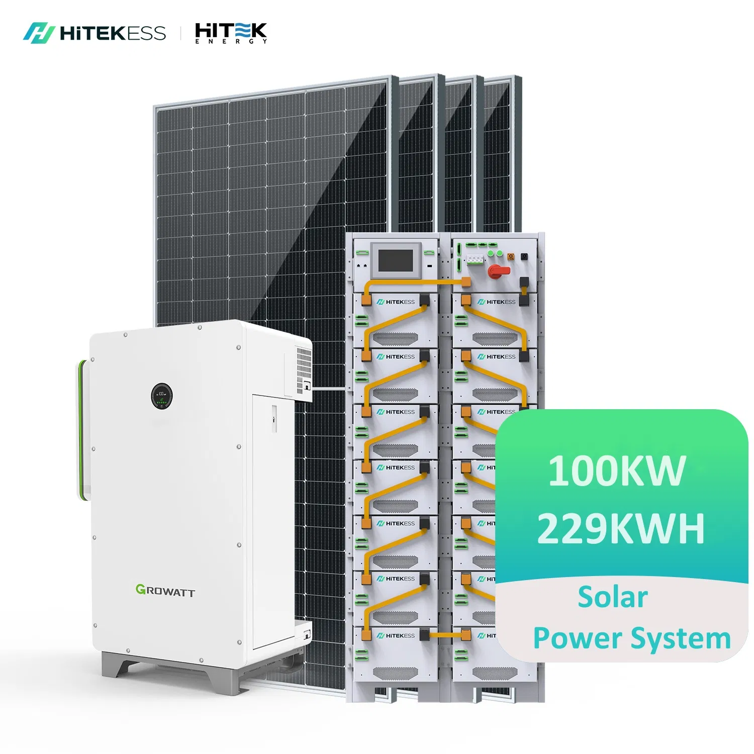 Hitek Complete Set 100kw 100kVA 100 Kw 200kwh 200 Kwh off Grid Hybrid LiFePO4 Battery Solar Panel System Microgrid Energy Storage System Ess