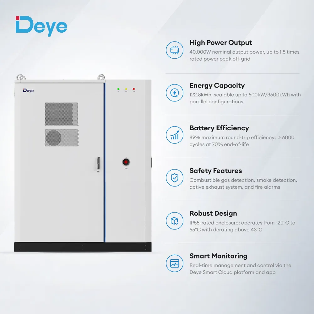 Deye Wholesale Price Ge-F120 Ess Solar Lithium Battery 51.2V 120kwh 600kwh 1200kwh High Voltage Energy Storage System Cabinet