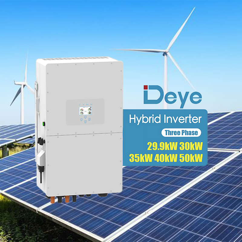 Deye Sg01HP3-EU-Bm3/4 High Voltage Solar Hybrid Inverter 30kw 40kw 50kw Three Phase 4 MPPT Pure Sine Wave on/off Grid for Residential Backup Systems