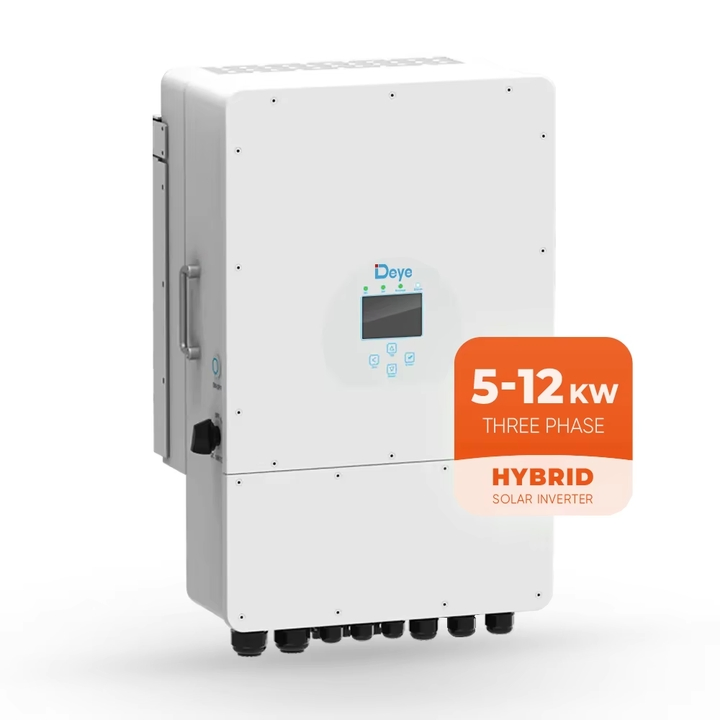 High Efficiency Deye 5kW 6kW 8kW 10kW 12kW Three Phase Hybrid Solar Inverter with 48V Low Voltage Battery for Energy Storage System
