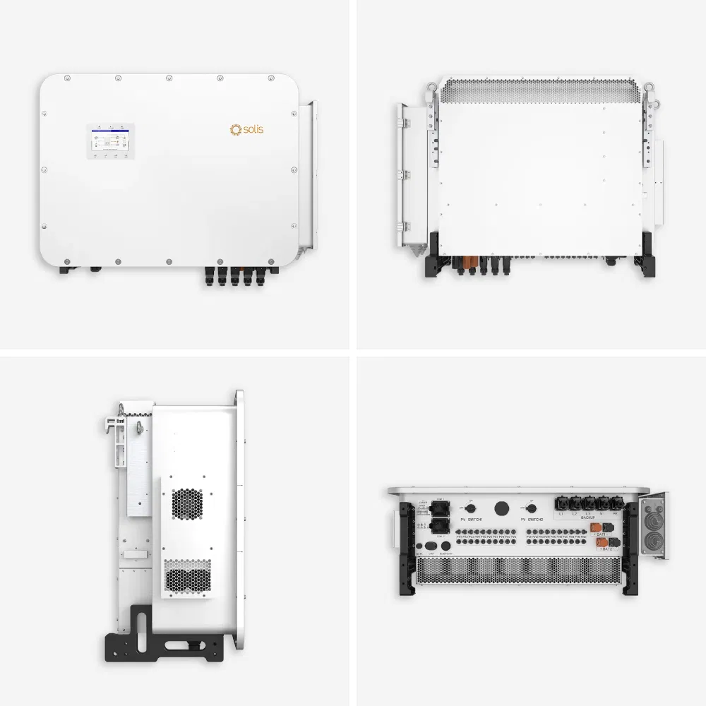 Solis Industrial High Voltage Solar Inverter 125kw 100kw 80kw 3 Phase Hybrid Solar Inverter EU Version