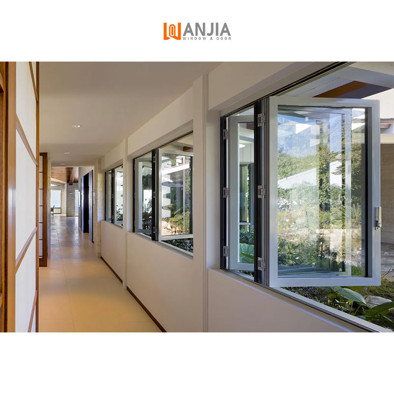 Wanjia Commercial Horizontal Folding Glass Windows Aluminum Folding Window