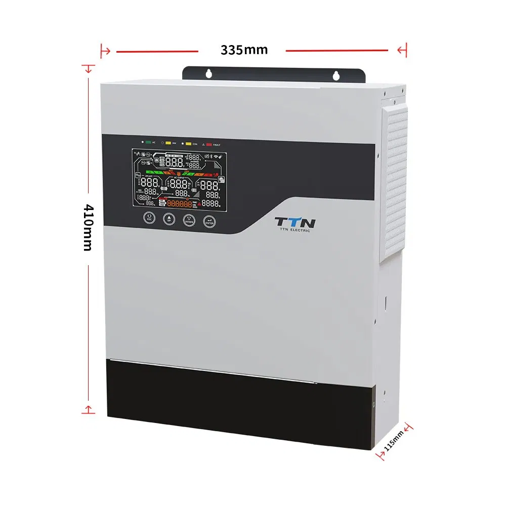 Ttn-Plus 1kw 1kVA 2kw 2kVA 3kw 3kVA 5kVA 6kw 6kVA 6.2kw 10kw 10kVA 11kw 11kVA 12V 24V 48V 100kw MPPT Solar Hybrid Inverter Power System