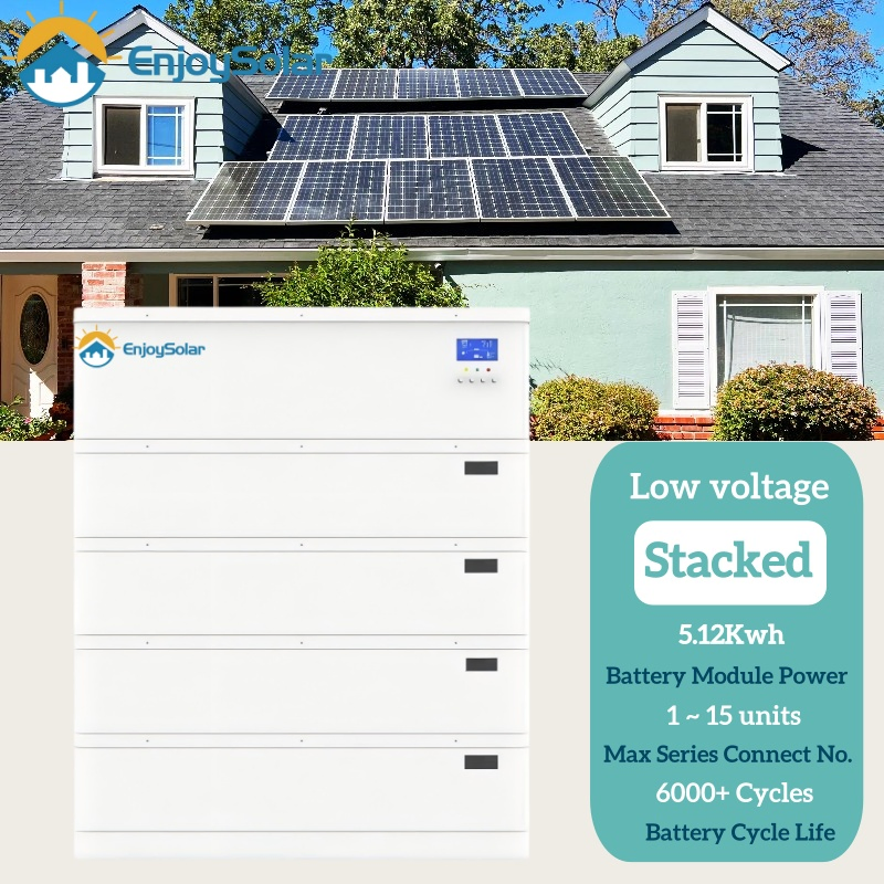 Lithium Iron Phosphate Batteries 5kwh 10kwh 15kwh 20kwh 25kwh 30kwh 35kwh 40kwh Low Voltage Stackable Solar Battery Packs for Home Energy Storage System