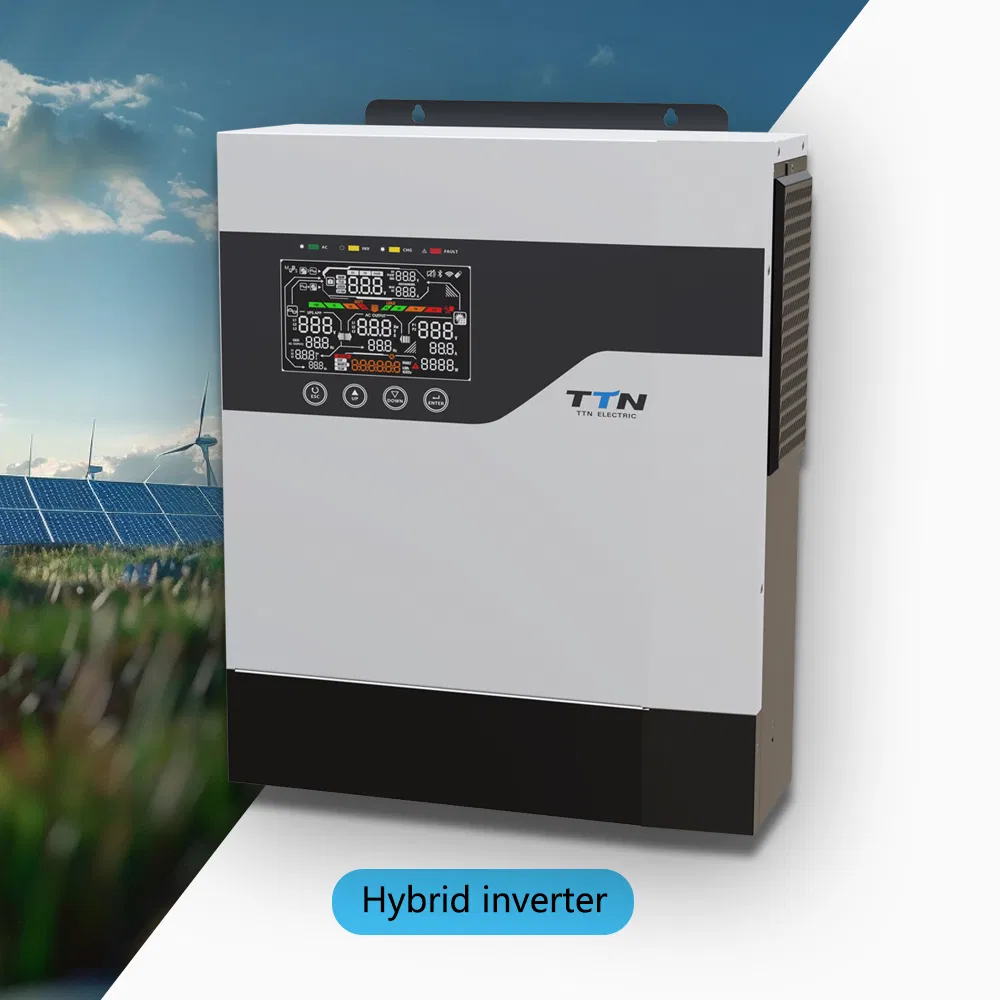 Ttn-Plus 1kw 1kVA 2kw 2kVA 3kw 3kVA 5kVA 6kw 6kVA 6.2kw 10kw 10kVA 11kw 11kVA 12V 24V 48V 100kw MPPT Solar Hybrid Inverter Power System