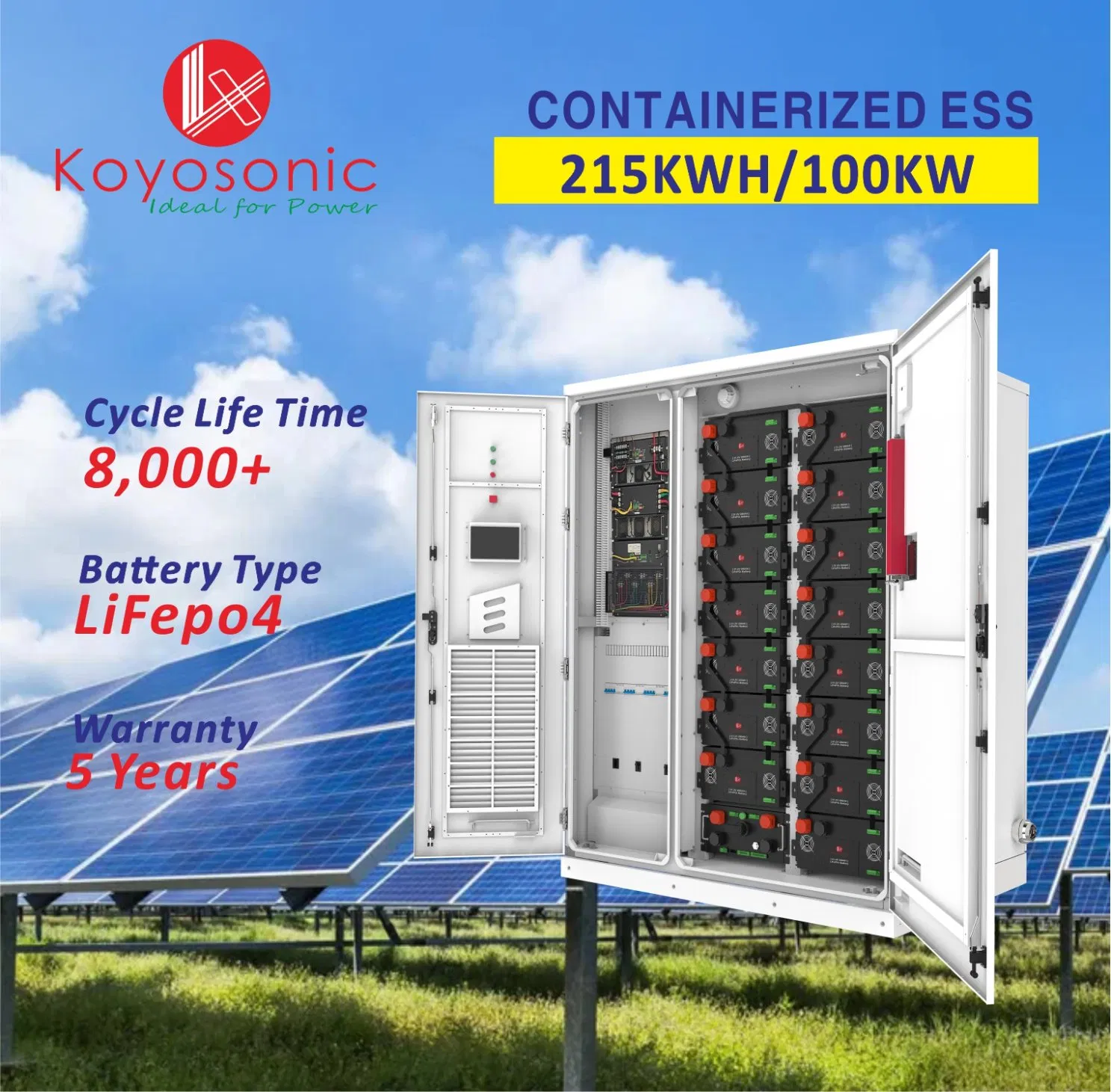 All in One 125kw 261kwh Liquid Cooling AC Coupled Battery Energy Storage System