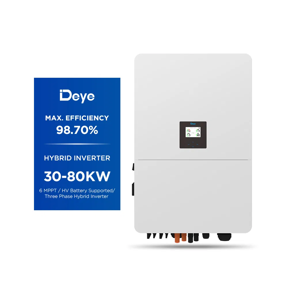 Deye Hybrid Solar Inverter Series 30kW 50kW 60kW 75kW 80kW Three Phase High Voltage MPPT Solution for Large Scale Commercial Solar and Microgrid Systems