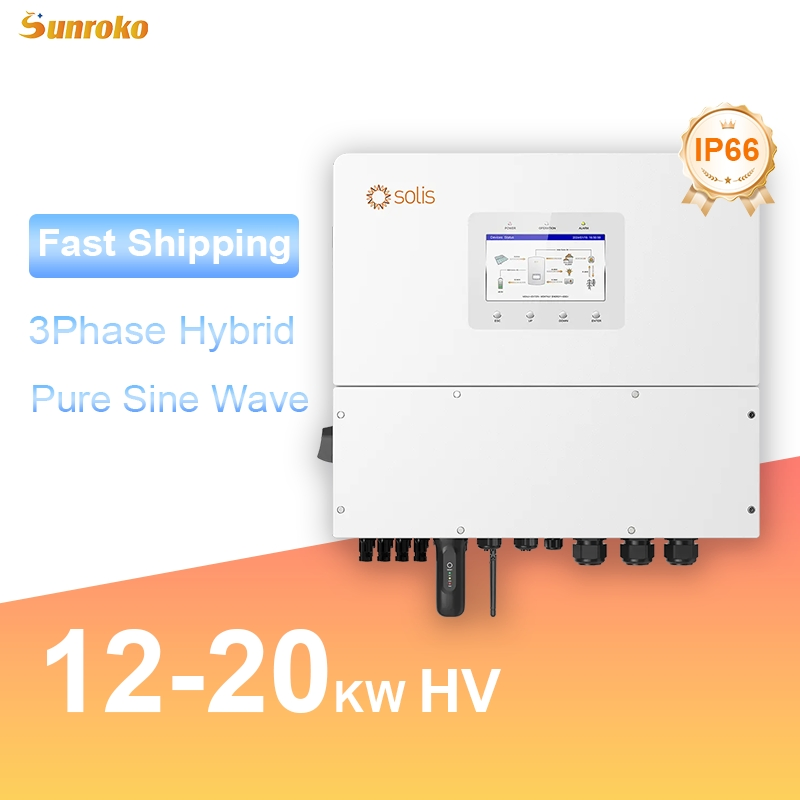 Solis Smart Hybrid Solar Inverter Pure Sine Wave 12kw 15kw 15kVA 20kw 3 Phase Hybrid Inverter High Voltage