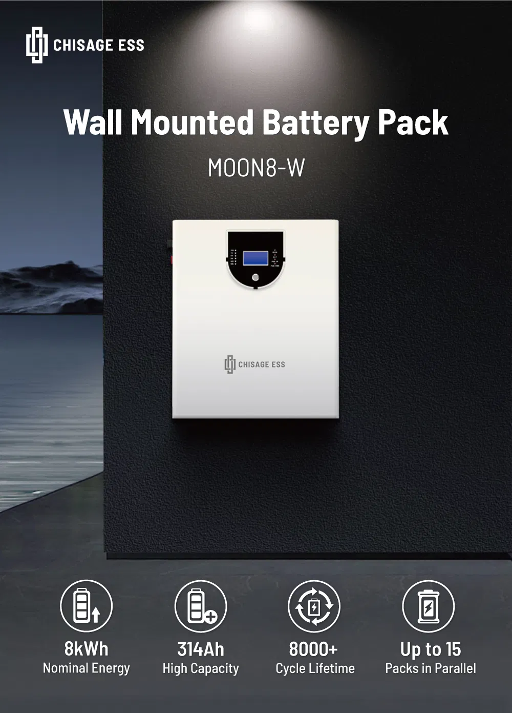 8kwh Rechargeable Lithium Ion Battery