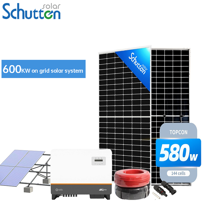 Schutten Factory PV Module Solar Panel System Grid Connected Solar Panels 100kw 200kw 300kw 400kw 5MW 1MW PV Station with PV Supports