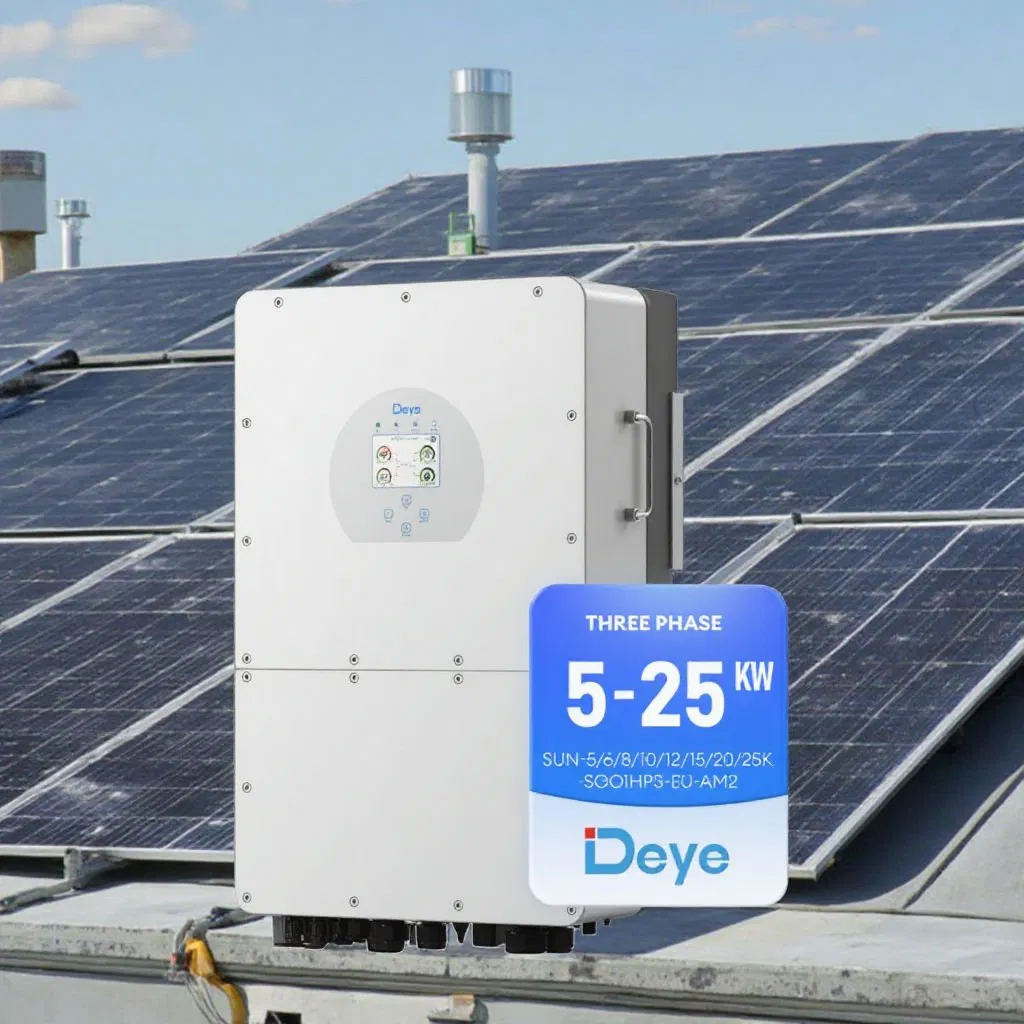 High-Efficiency Deye Three Phase 10kw 15kw 20kw 25kw Hybrid Solar Inverter with WiFi