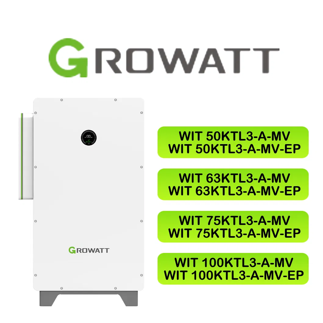 Growatt Wit 50-100ktl3-a-Mv 50-100kw Hybrid/AC-Coupled 400V/480V Commercial Storage Inverter for Solar Power Energy System