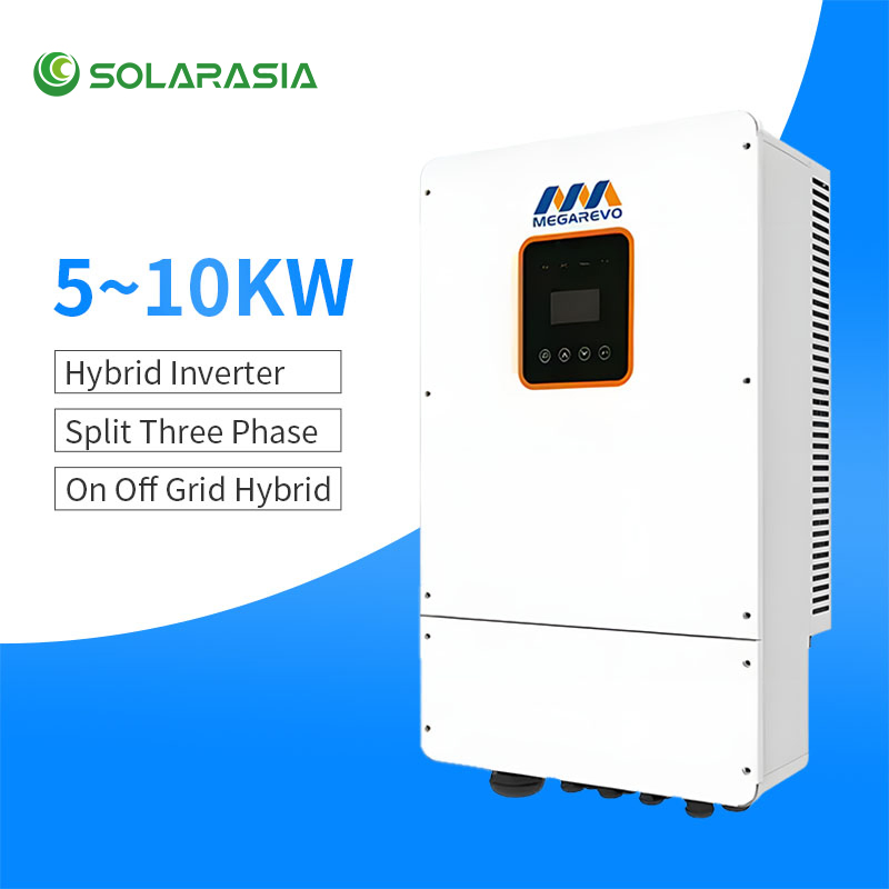American Version Megarevo Inverter 5kw 8kw Solar Power Inverter Home Use 48V Split Phase Hybrid Inverter Battery Low Voltage 120V to 240V Hybrid Solar Inverter