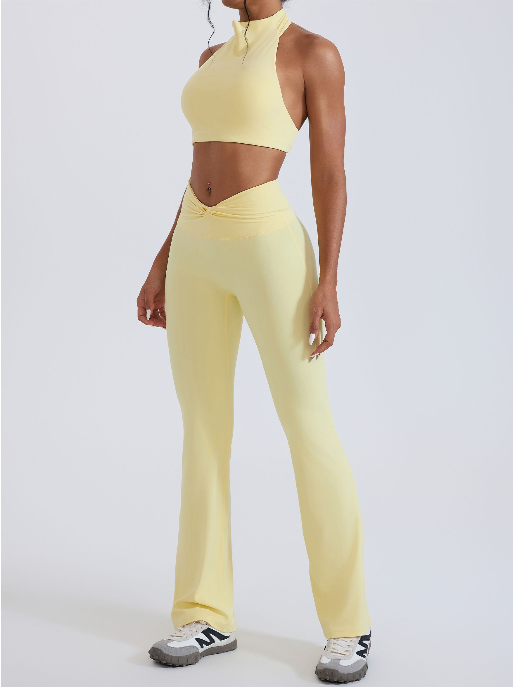 2026 New Workout Sets Flare Leggings Sports Vest 2 Pcs Yoga Wear High Waist Leggings for Women Gym Clothes