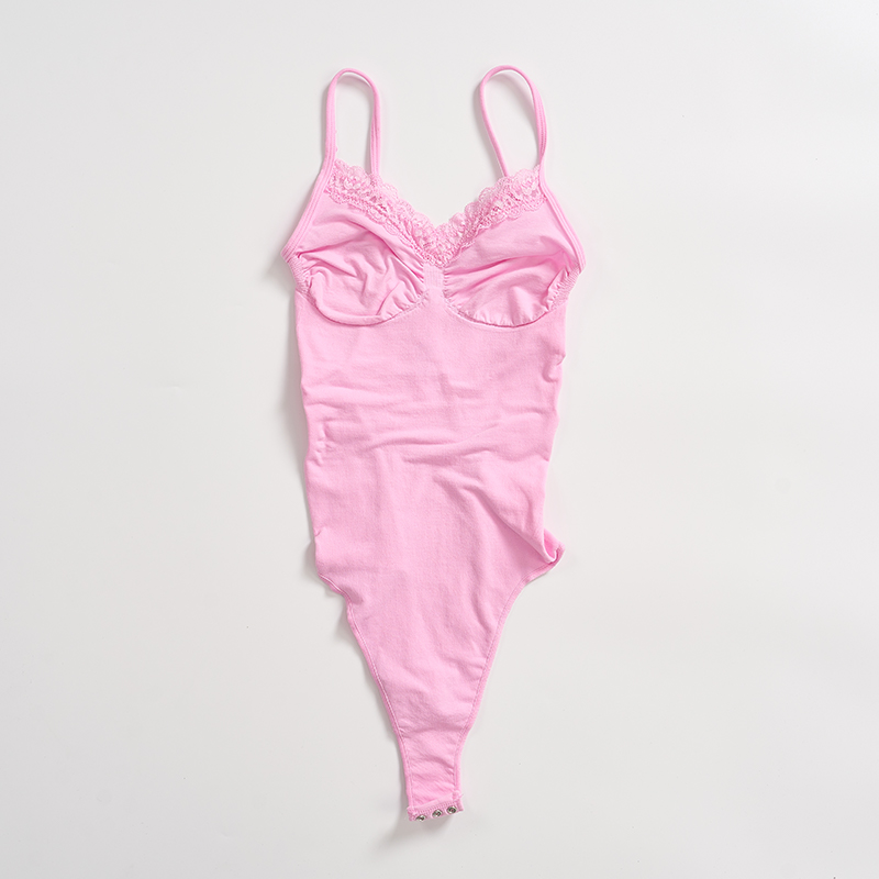 Sk0415 New SEAMLESS Sexy LACE BODYSUIT Slimming Sculpt Brief Jumpsuit Shapewear Triangular Thong BODYSUIT with Button