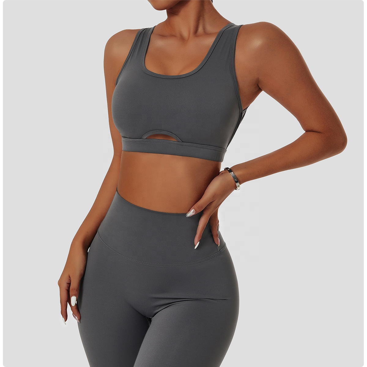Hot Sale ECO Friendly Regeneration Recycled Nylon Shockproof Breathable Quick-drying Eco-friendly Sports Yoga Bra Clothing