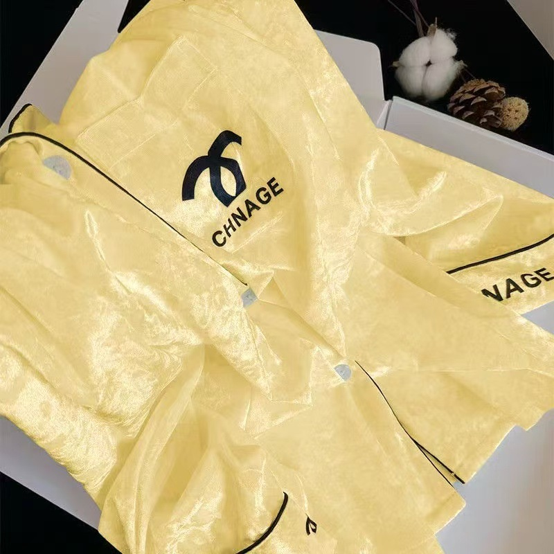 ODM Women's Pajamas, New Style, Long-sleeved, Golden Velvet, High-end, Autumn and Winter Home Wear Set