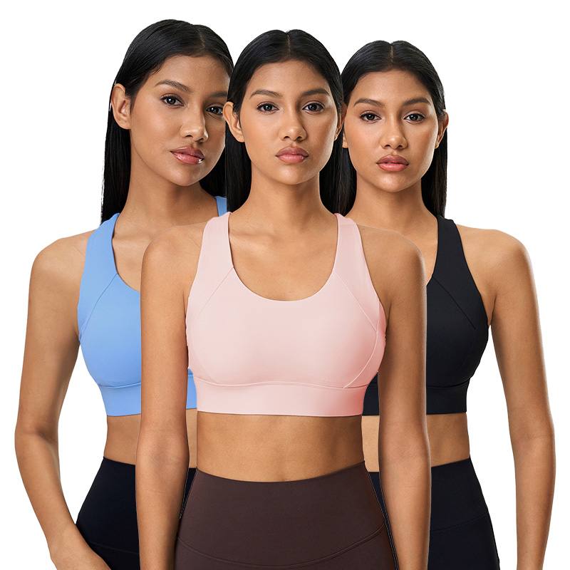 High Impact Sports Bras for Women Full Coverage Compression Support Padded Sports Bra with Adjustable Straps