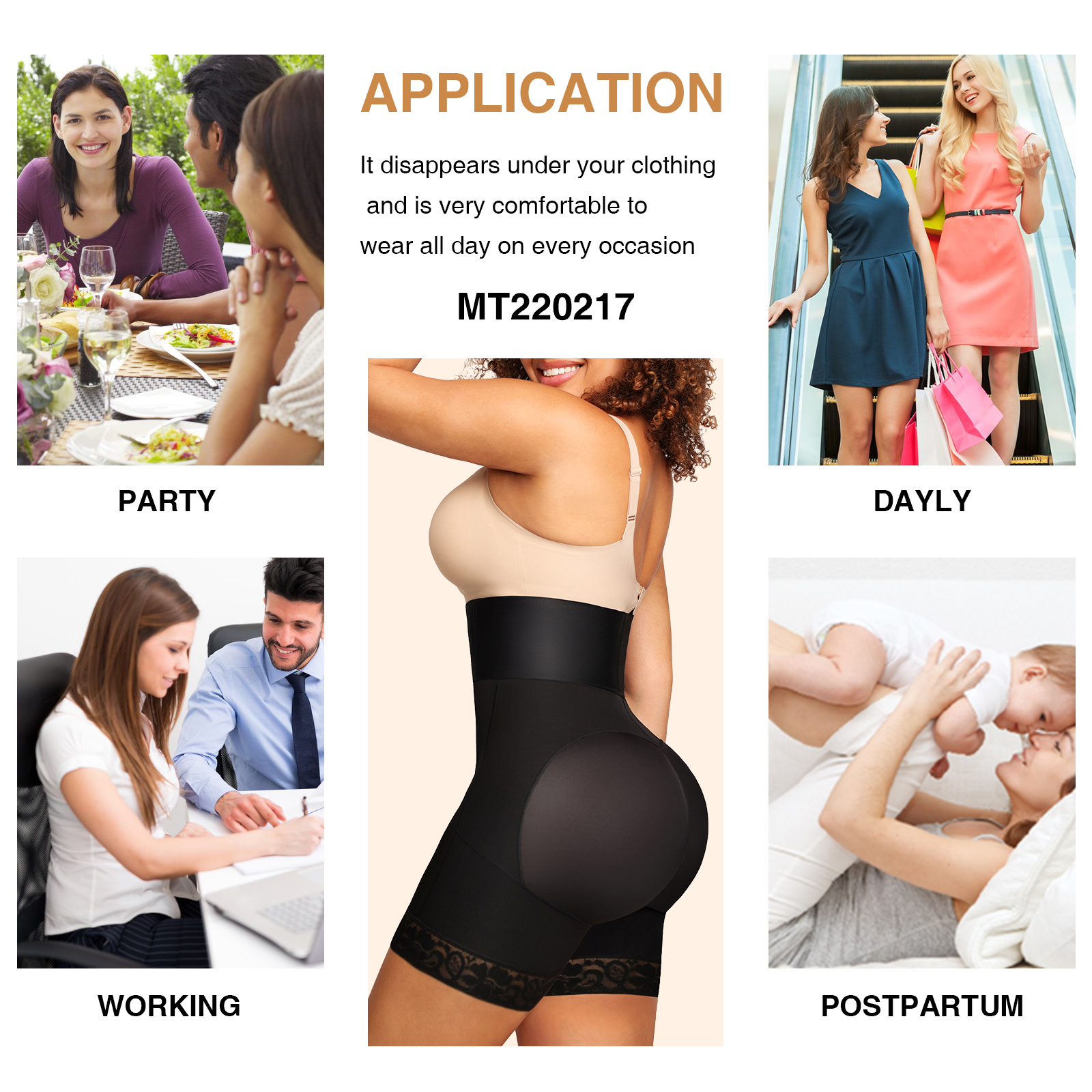 Hexin Wholesale Women Shaper Colombianas Slimming Shapewear Shorts Tummy Control Hip Enhancer Panties Butt Lifter Shaper