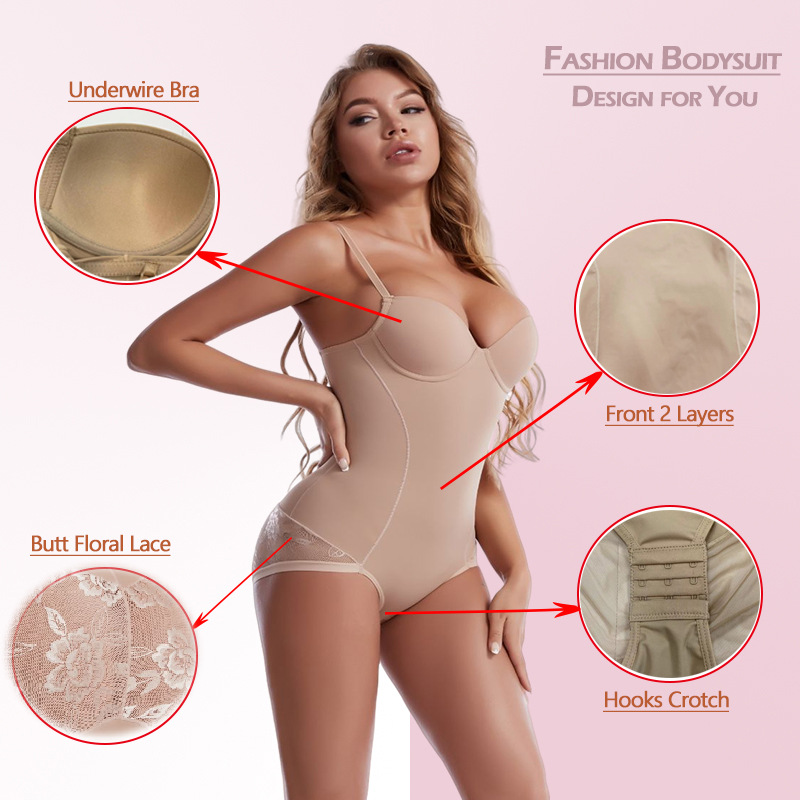 Wholesale High Quality Femme BodyShaper Shapewear for Woman Underwire Bra Tummy Control Shape Wear Body Suit