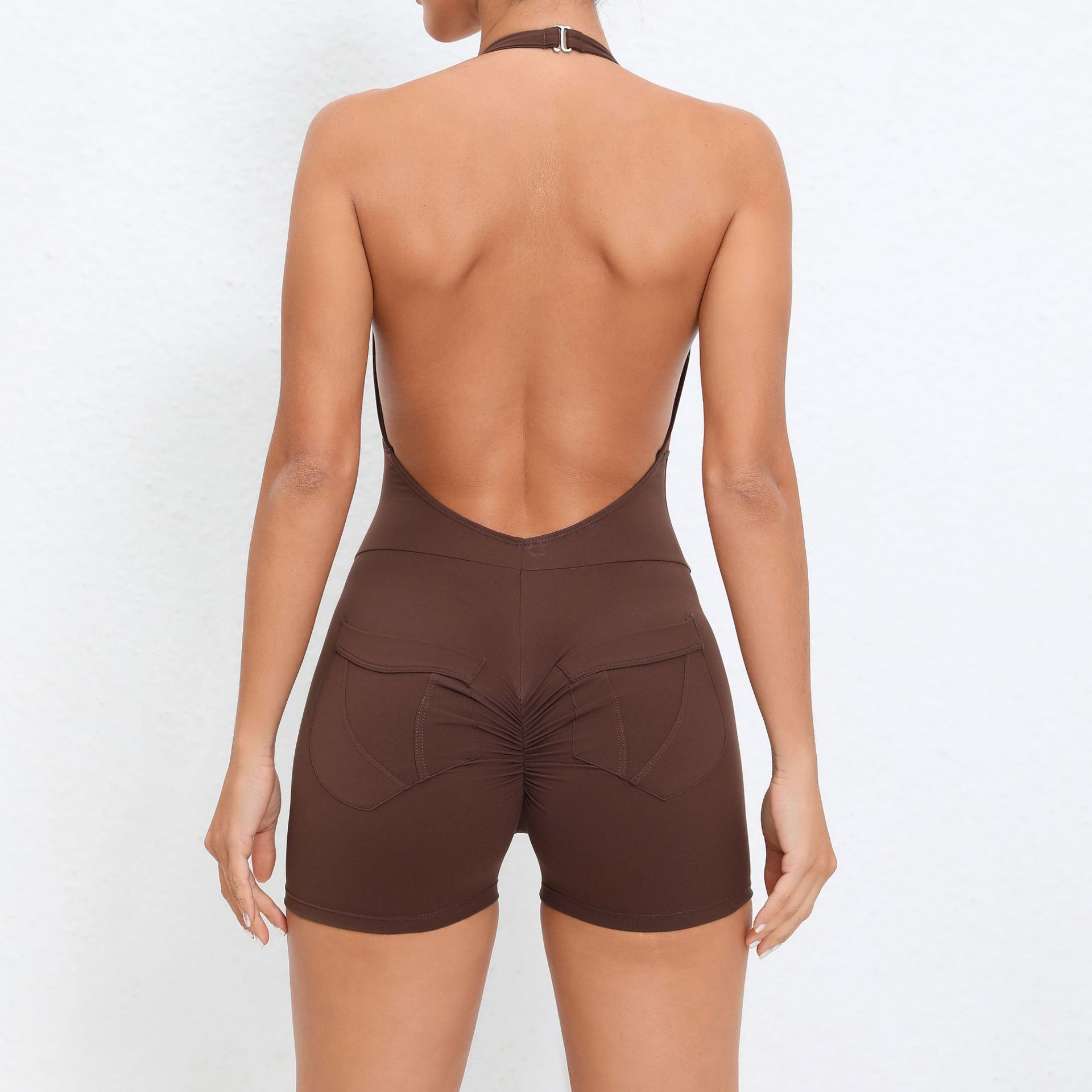 High Quality Women's Compression Yoga Jumpsuit Backless High Waist Activewear One Piece Gym Romper