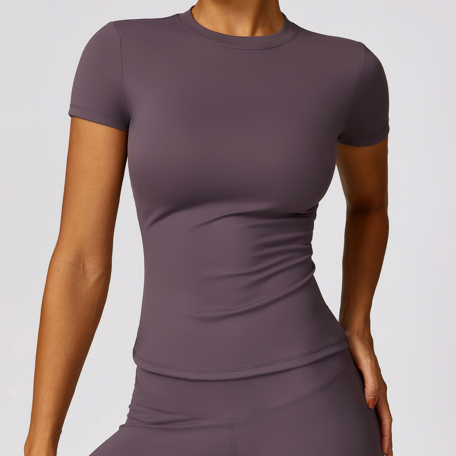 Dropshipping Agent Shopify Yoga Apparel Customized Training Gym Clothes Running Tops Women's Sports Gym Basic T-shirt For Women