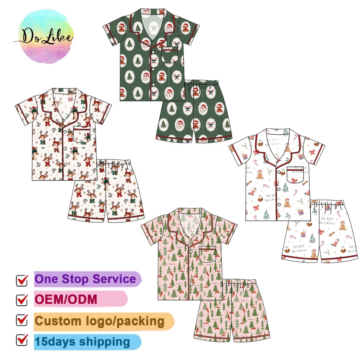Customized Women's Clothing Short Sleeve Two Piece Set Plus Size Bamboo Sleep Wear Women's Pajamas Set